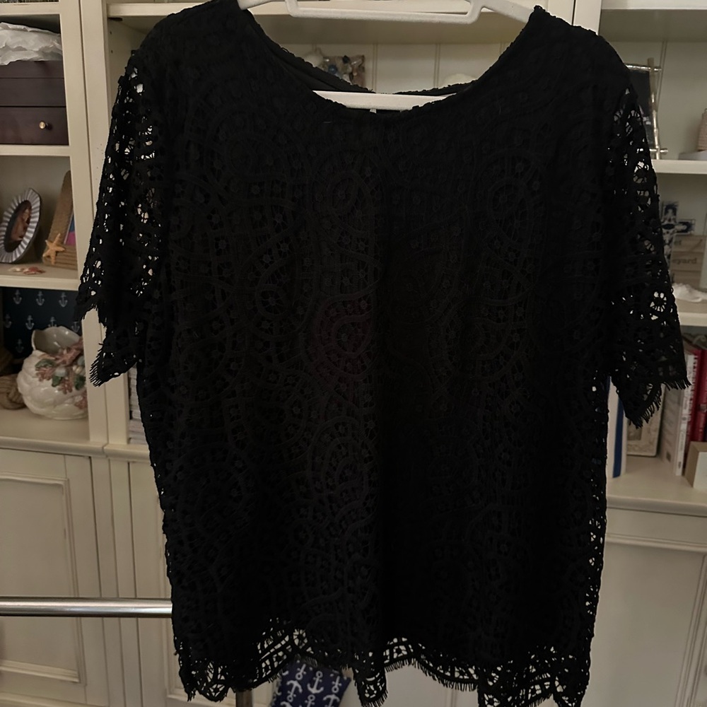 Philosophy Black Lace Blouse